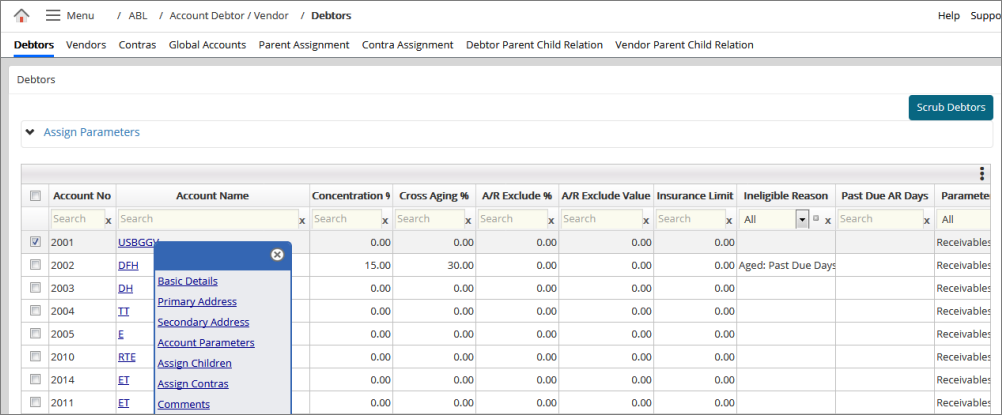 Debtors - Add more info